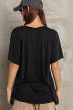 POL V-neck short sleeve chest pocket slub knit tee - Assorted Colors