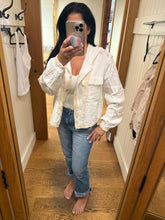 POL Balloon Sleeve Hoodie Jacket In Double Gauze - Black, Natural or Off White