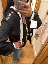 POL Balloon Sleeve Hoodie Jacket In Double Gauze - Black, Natural or Off White