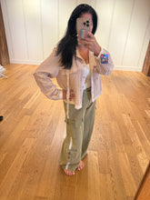 POL relaxed fit in twill with trim detail pointed solid pattern pants - Denim or Khaki Olive