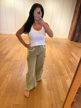 POL relaxed fit in twill with trim detail pointed solid pattern pants - Denim or Khaki Olive