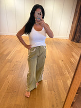 POL relaxed fit in twill with trim detail pointed solid pattern pants - Denim or Khaki Olive