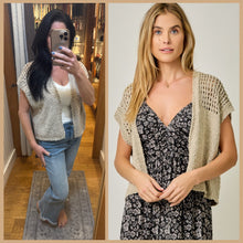Open Front Knit Cardigan - Sand