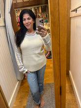 Raglan Sleeve Trim Detail Sweater Top - Black or Ivory