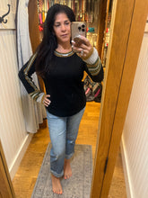 Raglan Sleeve Trim Detail Sweater Top - Black or Ivory