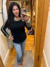 Raglan Sleeve Trim Detail Sweater Top - Black or Ivory