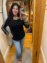 Raglan Sleeve Trim Detail Sweater Top - Black or Ivory