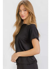 Women's Relaxed Fit Rolled Sleeve French Terry Tee - Assorted Colors