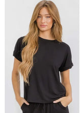Women's Relaxed Fit Rolled Sleeve French Terry Tee - Assorted Colors