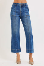 Risen High Rise Crop Straight Front Seam Detailed Jeans
