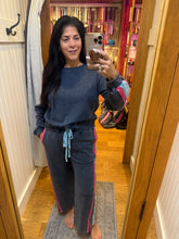 Color Block Terry Sweatpants - Navy Combo