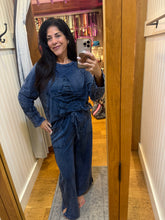 Mineral Washed Distressed Star Patch Plaid Top - Navy