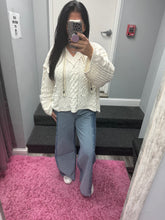 POL V-neck hooded cable knit chenille sweater - Assorted Colors