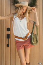 SLUB RAW EDGE DETAIL TANK TOP - ASSORTED COLORS