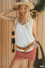 SLUB RAW EDGE DETAIL TANK TOP - ASSORTED COLORS