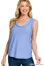 SLUB RAW EDGE DETAIL TANK TOP - ASSORTED COLORS