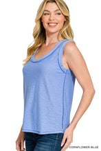 SLUB RAW EDGE DETAIL TANK TOP - ASSORTED COLORS