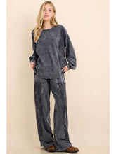 Mineral Washed Corduroy Detail Patched Sweatpants - Ashed Black
