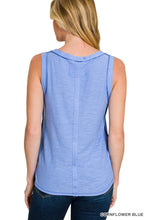 SLUB RAW EDGE DETAIL TANK TOP - ASSORTED COLORS