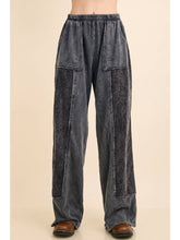 Mineral Washed Corduroy Detail Patched Sweatpants - Ashed Black