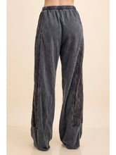 Mineral Washed Corduroy Detail Patched Sweatpants - Ashed Black