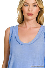 SLUB RAW EDGE DETAIL TANK TOP - ASSORTED COLORS
