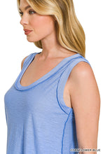 SLUB RAW EDGE DETAIL TANK TOP - ASSORTED COLORS