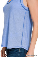 SLUB RAW EDGE DETAIL TANK TOP - ASSORTED COLORS