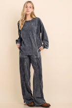 Mineral Washed Corduroy Detail Patched Sweatshirt - Ashed Black