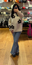 Floral Relaxed Cozy Knit Sweater - Coffee or Ivory
