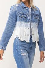 Vervet by Flying Monkey Classic Crop Jacket W Bottom Bleach Detail