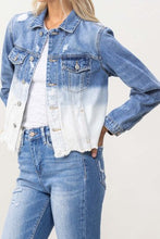 Vervet by Flying Monkey Classic Crop Jacket W Bottom Bleach Detail
