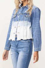Vervet by Flying Monkey Classic Crop Jacket W Bottom Bleach Detail