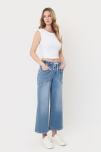 VERVET by Flying Monkey High Rise Drawstring Waistband Wide Leg Jeans - Reassure