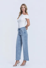 VERVET by Flying Monkey Mid Rise Frayed Hem Ankle Wide Leg Jeans