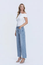 VERVET by Flying Monkey Mid Rise Frayed Hem Ankle Wide Leg Jeans