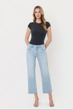 VERVET by Flying Monkey Mid Rise Light Wash Crop Slim Wide Jeans