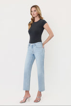 VERVET by Flying Monkey Mid Rise Light Wash Crop Slim Wide Jeans