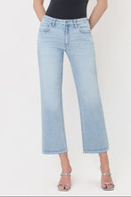 VERVET by Flying Monkey Mid Rise Light Wash Crop Slim Wide Jeans