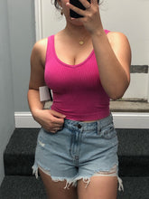Mineral Wash Seamless Rib Tank Top - Barbie Pink