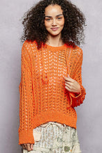 POL V-neck long sleeve regular fit airy thin sweater hoodie top- Tangerine or Powder Blue