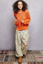 POL V-neck long sleeve regular fit airy thin sweater hoodie top- Tangerine or Powder Blue