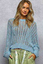 POL V-neck long sleeve regular fit airy thin sweater hoodie top- Tangerine or Powder Blue