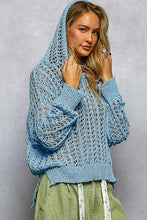 POL V-neck long sleeve regular fit airy thin sweater hoodie top- Tangerine or Powder Blue