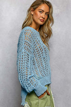 POL V-neck long sleeve regular fit airy thin sweater hoodie top- Tangerine or Powder Blue
