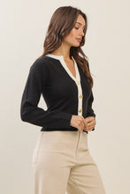 Contrast Sweater - Oatmeal or Black