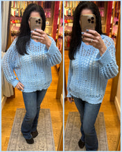 POL V-neck long sleeve regular fit airy thin sweater hoodie top- Tangerine or Powder Blue