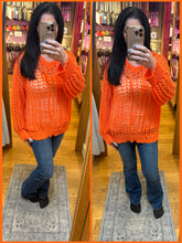 POL V-neck long sleeve regular fit airy thin sweater hoodie top- Tangerine or Powder Blue