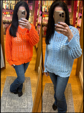 POL V-neck long sleeve regular fit airy thin sweater hoodie top- Tangerine or Powder Blue