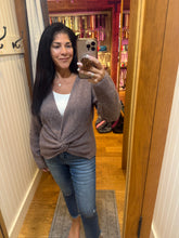 Convertible Twist Detail Knit Sweater in Purple Multi